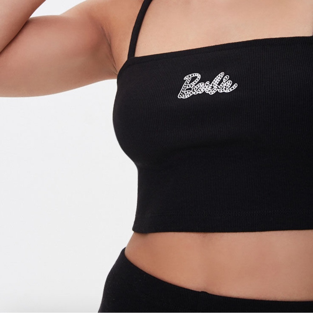 Black Barbie Forever 21 Matching Shorts Tank Set [Shorts and Crop Top Included] - Picture 6 of 9